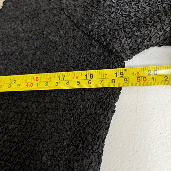 Travelers Collection Chicos Textured Crinkle Open Front Black Tan Jacket Women S - Picture 10 of 13